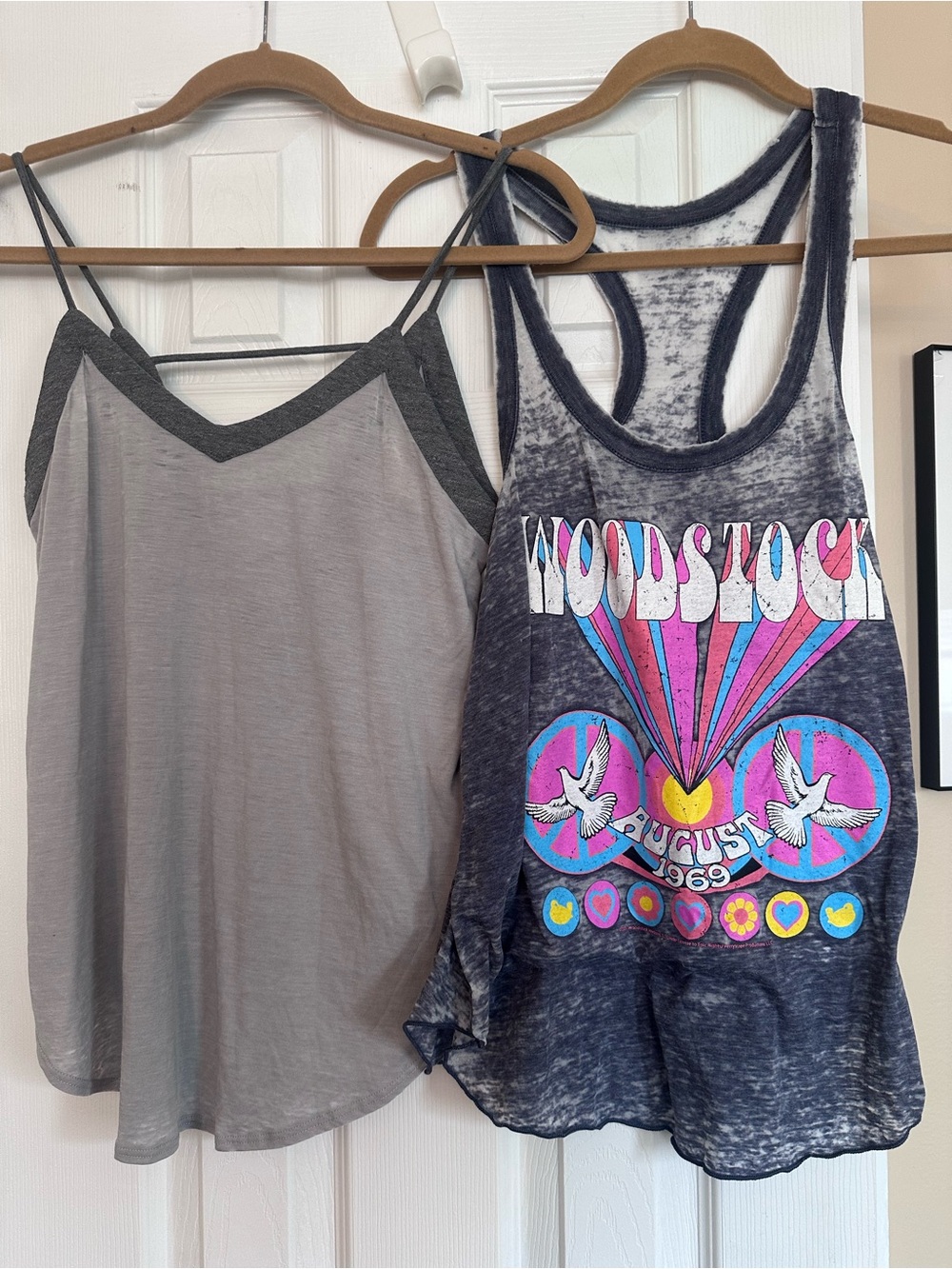 Chaser Tank Top Bundle - Size S - Woodstock Graphic & Grey Cami (Set of 2)